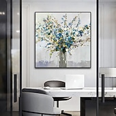 levne Květinové či botanické obrazy-Ručně vyráběné olejomalby z lahví s květinami na plátně, nástěnná dekorace, moderní abstraktní obraz pro domácí dekoraci, rolovaný bezrámový, nenatažený obraz