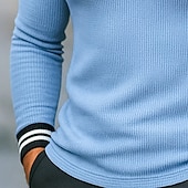 levne Pánské klasické polo-Pánské Waffle Polo košile S texturou Ležérní Sport Klopa Dlouhý rukáv Módní Základní Barevné bloky Slátanina Barevné bloky Podzim Zima Jaro &amp; podzim Slim Bílá Námořnická modř Waffle Polo košile