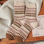 preiswerte Socken-Damen Strümpfe Outdoor Farbblock Polyester Urlaub Lässig Elastisch Warm 1 Paar