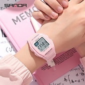 cheap Digital Watches-SANDA Gift for Women Men Digital Watch Large Dial Outdoor Sports Casual Luminous Calendar Date Waterproof Silicone Watch