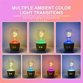 Недорогие Рождественские огни-1 шт. светодиодный ночник в форме луны и звезды G80, перезаряжаемая настольная лампа RGB желтого цвета с регулировкой яркости, декор для комнаты, подарочный светильник в форме луны