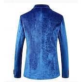 abordables Blazers Classiques pour Hommes-Hommes Manteau d&#039;Hiver Blazers en velours Formel Tenue de soirée Événement / Fête Classique Automne &amp; Hiver Velours Couleur Unie Droit 1 bouton veste Rouge 1 Jaune Bleu Roi Vert foncé