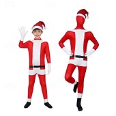 Tomtdräkt jultomten cosplay kostym kläder tomtekläder barn unisex overall och jumpsuit julspecial barn jul karneval maskerad jul topp byxor bälte hatt 4 år+ billiga Barnens julset-Tomtdräkt jultomten cosplay kostym kläder tomtekläder barn unisex overall och jumpsuit julspecial barn jul karneval maskerad jul topp byxor bälte hatt 4 år+