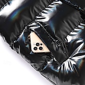 economico Gilet Puffer da Uomo-Per uomo Gilet imbottito Gilet Vacanza Quotidiano Data Moda Casual Autunno Inverno Tasca Poliestere Caldo Confortevole Tinta unica Cerniera Collo alla coreana Vestibilità regolare Nero Bianco Caffè