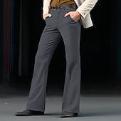 baratos Alargamento-Homens Social Calça larga Parte inferior do sino Calças Bolsos Tecido Conforto Respirável Casamento Ao ar livre Diário Moda Casual Preto Branco