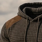  Pánské Kapuce Vaflové mikiny s kapucí Svetrová mikina s kapucí Hnědá Kapuce Bez vzoru Slátanina Barevné bloky S texturou Sporty a outdoor Ležérní Denní Šik ven Chladný Sportovní oblečení Jaro & podzim