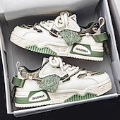 billige Uformelle joggesko-herresneakers med kraftig såle i kamuflasje, trendy løpesko med snøring til streetwear, komfortable, avslappede sportssko for daglig bruk &amp;sport