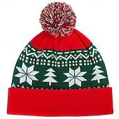 cheap Women's Christmas-Women's Hat Winter Hats Warm Street Holiday Weekend Knitted Geometric Pattern