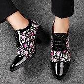 abordables Chaussures Déclaration-Chaussures à talons hauts noires à motif floral pour homme – Design élégant et tendance, parfaites pour les événements formels, les tenues tendance et les sorties en soirée