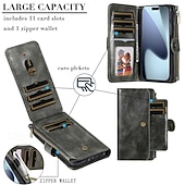 Недорогие Чехлы для iPhone-телефон Кейс для Назначение iPhone 17 Pro Max 17 Air Кошелек для карт Откидная крышка Магнитный Откидная подножка Разъем для карты Ретро ТПУ Кожа PU