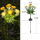 abordables Éclairage au sol-Lampes solaires de jardin, lampe solaire décorative extérieure étanche en forme de fleur, pour jardin, cour, patio, pelouse, décoration extérieure de Noël ou d'Halloween, cadeaux idéaux pour la fête