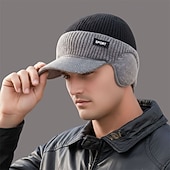 levne Pánské klobouky-Pánské Unisex Klobouk s klapkami na uši PLacatá čepice Zimní čepice Pletená čepice Zimní čepice Beanie Černá Námořnická modř Polyester Pletený Útulný Denní nošení Jdeme ven Barevné bloky Teplý