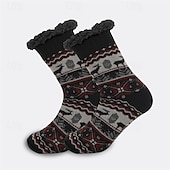 preiswerte Herrensocken-Herren 1 Paar Socken Socken mit Sherpa-Futter Freizeitsocken Wintersocken Schwarz Weiß Farbe Geometrisch Tarnung Urlaub Täglich Basic Warm Winter Mode Ethnisch