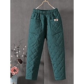 economico Pantaloni a gamba dritta-Per donna Chinos Moda Streetwear Essenziale Lunghezza intera Vita Alta Semplice Tasca Fascia Elastica Comodo Morbido Confortevole Micro-elastico All&#039;aperto Streetwear blu navy Nero Verde Cachi