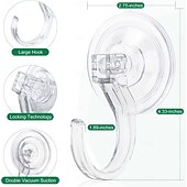 economico Ganci e accessori-4 ganci a ventosa per ghirlande: resistenti, reggono fino a 8,2 kg (18 libbre), ganci grandi da 1,8 pollici, ideali per ghirlande di Halloween e Natale, non richiedono attrezzi, non danneggiano porte