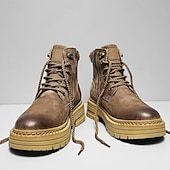 זול מגפי עבודה-מגפי הליכה בצבע חום בהיר לגברים - עמידים ונוחים, מושלמים להרפתקאות חוץ, טיולים רגליים ולבוש יומיומי