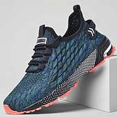 ieftine Adidași casual-Adidași sport albaștri pentru bărbați, din plasă, cu partea superioară respirabilă din tricot și talpă absorbantă de șocuri, pantofi sport ușori pentru sală, antrenament și purtare zilnică