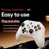 זול בקרי משחק-בקר המשחק האלחוטי של lenovo s02 מגניב, תואם לפלטפורמות מרובות, שליטה מדויקת במיוחד, נייד, אחיזה נוחה, עיצוב, מראה אופנתי, מתאים למשחקי מחשב, מתאים למכשירים ניידים