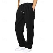 abordables Jambe Droite-Homme Joggings Jogging à Jambes Larges Pantalons Pantalon de survêtement ouvert en bas Cordon de serrage Taille Élastique Jambe Droite Uni Respirant Longueur complète Sport en Plein Air Occasionnel