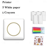 cheap Scanners &amp; Printers-2025 NEW Sticker Printer C20 Fun Print Pod Mini Bluetooth Portable Sticker Maker with Rolls Paper Print Pods Mini Printer