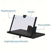 Недорогие Товары для дома-10/12-дюймовый изогнутый 3D-увеличитель для экрана телефона со складной подставкой — портативный многофункциональный объектив для фильмов и игр &amp;видеозвонки, совместимые со всеми смартфонами