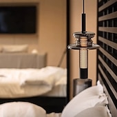 abordables Suspension-suspension moderne au design géométrique en maille métallique