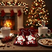 economico Anelli da donna-orecchini natalizi divertenti a forma di Babbo Natale – graziosi orecchini pendenti per le feste, per donne e ragazze