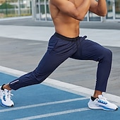 baratos Calças de Corrida &amp; Meias-Homens Calças de moletom com punhos calças esportivas Banda Refletora Bolso com zíper Cintura Alta Calças Ginásio Roupa Esportiva Dar certo Primavera Outono Elástico Respirável Academia Exercite-se