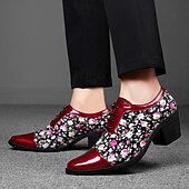 abordables Chaussures Déclaration-Chaussures à talons hauts noires à motif floral pour homme – Design élégant et tendance, parfaites pour les événements formels, les tenues tendance et les sorties en soirée