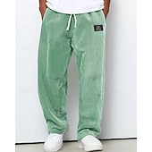 olcso Egyenes láb-Férfi Melegítőnadrágok Nadrág Kordbársony Nadrág Zsinór Zseb Rugalmas derék Sima Mokaszinok Szabadtéri sport Napi Divat Alkalmi Medence Sötétbarna Mikroelasztikus