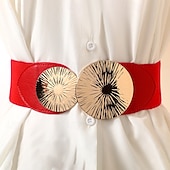 preiswerte Gürtel-Damen Gürtel Polyester Schwarz Rote Kamel Beige Taillengürtel Straße Wochenende Einfarbig