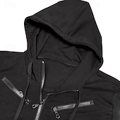 abordables sudaderas basicas hombre-Hombre Sudadera Sudadera con capucha y cremallera completa Negro Vino Rojo Azul Marino Morado Con Capucha Bloque de color Correa Bolsillo Deporte Diario Festivos Poliéster Ropa de calle Básico Casual