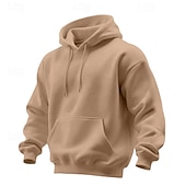 olcso férfi alapvető pulóverek-Férfi Kapucnis felsőrész Pulóver kapucnis pulóver Sárgabarack Fekete Fehér Sárga Arcpír rózsaszín Kapucni Sima Kenguru zseb Sport &amp; Szabadtéri Hétköznapi Napi Utcai sikk Menő Sportruházat Minden