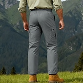 abordables Pantalons Cargo-Homme Pantalons Cargo Pantalons Multi-poches Taille élastique avec cordon de serrage Uni Portable Extérieur Quotidien Camping &amp; Randonnée Mode Classique Noir Vert Véronèse