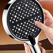 billiga Badrumsprylar-Stor panel 7 lägen handhållet duschmunstycke högtryck vattenbesparande spraymunstycken stort flöde massage badrumsduschmunstycke för hemmabruk badrumsduschtillbehör
