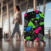 Недорогие Домашняя одежда и домашние тапочки-Чехол для багажа с принтом в стиле арт-стиля, эластичный защитный чехол для чемодана, дорожный чехол для багажа