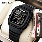 cheap Digital Watches-SANDA Gift for Women Men Digital Watch Large Dial Outdoor Sports Casual Luminous Calendar Date Waterproof Silicone Watch