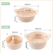 זול Grills &amp; בישול בחוץ-סיר אידוי סיליקון למיקרוגל 42oz, 3 תאים, סיר אידוי סיליקון 4 ב-1 עם ידית ומכסה לירקות, דגים, הכנת ארוחות, מזון לתינוקות, תנור &amp;בטוח למדיח כלים, קל לניקוי