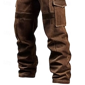 abordables Pantalons Cargo-Homme Pantalons Cargo Pantalon cargo Pantalon en velours côtelé Pantalons de Travail Pantalon en daim Patchwork Multi-poches Jambe Droite Uni Évacuation de l&#039;Humidité Respirant Longueur complète