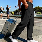 economico Gamba Dritta-Per uomo Pantaloni da tuta Pantaloni Pantaloni della tuta a gamba dritta Coulisse Tasca Elastico in vita Semplice Comodità Sport all'Aperto Quotidiano Moda Casual Verde militare Nero Micro-elastico