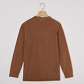 levne Ležérní tričko Henley-SoftFade™ Pánské tričko Henley T-shirt Tee dlouhý rukáv jednobarevné vintage retro ležérní styl obarvené vybledlé Henley ležérní jaro podzim černá šedá světle modrá Henley T-Shirt