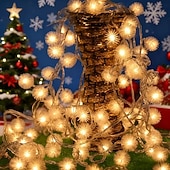 abordables Luces de cadena de fiesta-Luces de Cuerda Diente de León con Control Remoto 8 Modos 10m 80LED Lindas Luces de Hadas Blanco Cálido para Árbol Dormitorio Ambiente Festivo Decoración de Fiesta de Boda Cumpleaños