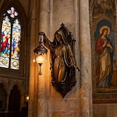 olcso Dekoratív fények-Szűz Mária fali lámpa, meleg hangulatos fény, 20 cm-es vintage gyantából készült fali lámpa, ideális karácsonyra beltéri hálószobába, fürdőszobába, folyosóra, bejárat dekorációhoz