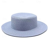 economico Cappelli da Festa-Cappelli Poliestere Cappello di paglia Matrimonio Ferie Tè Corsa di Cavalli Cocktail Vintage Protezione Solare Con Giunzione Copricapo Copricapo