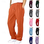 abordables Jambe Droite-Homme Joggings Jogging à Jambes Larges Pantalons Pantalon de survêtement ouvert en bas Cordon de serrage Taille Élastique Jambe Droite Uni Respirant Longueur complète Sport en Plein Air Occasionnel