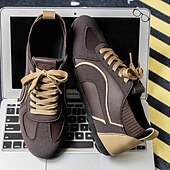 baratos Tênis Casuais-Tênis casual masculino amarelo e preto com design de malha respirável, calçado leve e antiderrapante para caminhadas ao ar livre, viagens e estilo cotidiano