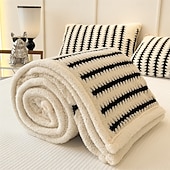 economico Coperte e plaid-Coperta multifunzionale calda in flanella, doppio strato spesso, coperta in pile sherpa cationico in taffetà per divano letto invernale, coperta accogliente per ufficio