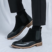 preiswerte Chelsea -Stiefel-Braune Chelsea-Boots aus Kunstleder für Herren – stilvoll und elegant, perfekt für Business Casual, formelle Anlässe und den Alltag.