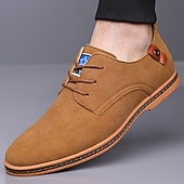 abordables Occasionnel-Homme Basket Chaussures de confort Marche Occasionnel Quotidien Soirée &amp; Fête Daim Chaud À lacets Brun foncé Noir Jaune Été Printemps