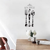 halpa Seinätarrat-veitsi ja haarukka seinätarra bon design perhekeittiö inspiroiva lainaus irrotettava seinätarra ruokasaliin ravintolakeittiön seinän sisustus luova tausta koti koristeellinen taidetarvikkeet